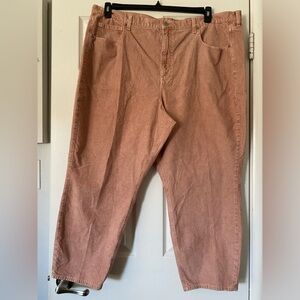 American Eagle Corduroy‎ Mom Jean Fit Pants Rose Pink Stretch Size 24 S Plus